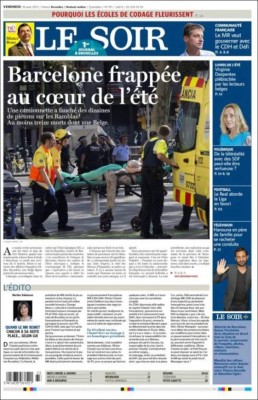 Las impactantes portadas en el mundo tras atentado en Barcelona