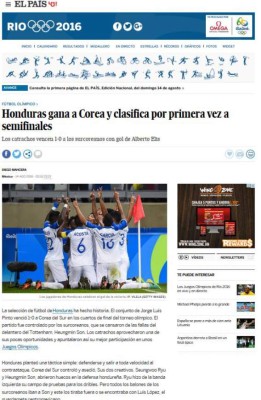 Prensa internacional: Hazaña de Honduras en los Juegos Olímpicos de Río