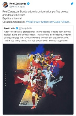 Los mensajes para David Villa tras anunciar su retiro del fútbol: 'Fue un honor Guaje'&nbsp;&nbsp;