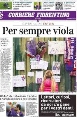 Así amanecieron los diarios en Italia tras la trágica muerte de Davide Astori