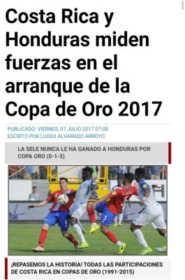 ¡Atención! Esto dice la prensa tica del duelo de esta noche ante Honduras