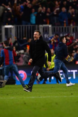 La celebración del Barcelona y los rostros de amargura del PSG