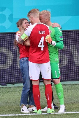 Esposa de Eriksen se descontrola tras ver al futbolista tendido en el suelo; el hermoso gesto de Lukaku