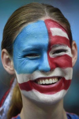 Ambiente en el estadio Arena Fonte Nova en la ronda de 16 partido de fútbol entre Bélgica y EE.UU.