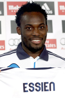 Imágenes del primer entrenamiento de Essien con el Real Madrid.