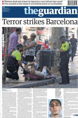 Las impactantes portadas en el mundo tras atentado en Barcelona