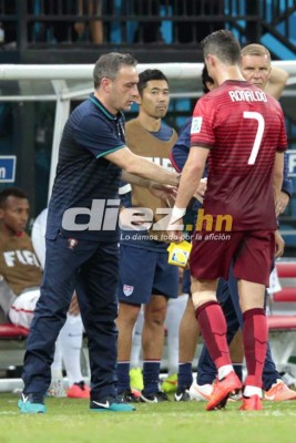 Cristiano Ronaldo sólo pudo mostrar su nuevo look ante Estados Unidos