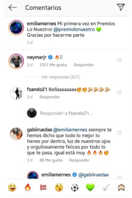 ¡No se resistió! El coqueteo de Neymar con la modelo argentina Emilia Mernes en Instagram &nbsp;&nbsp;