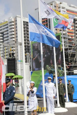 Así fue la bienvenida oficial a la delegación hondureña en Río de Janeiro.