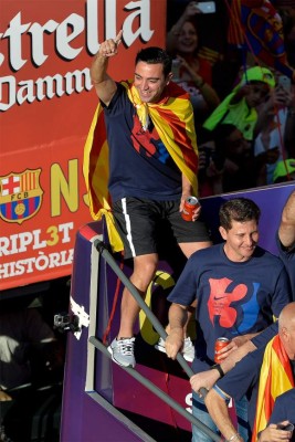 Barcelona celebra en su ciudad el título de Champions