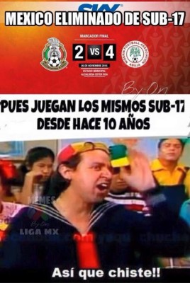 Con divertidos memes se burlan de la eliminación de México del mundial Sub-17