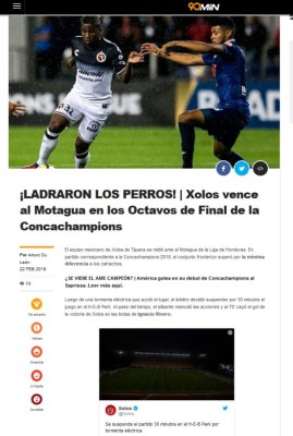 Prensa Mexicana: 'Ladraron los perros' y 'Xolos mordió al Motagua'