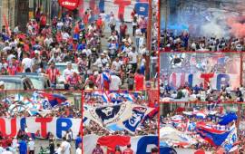 La barra Ultra Fiel del Olimpia ya se hace sentir en el estadio Nacional de Tegucigalpa para la final ante Motagua.