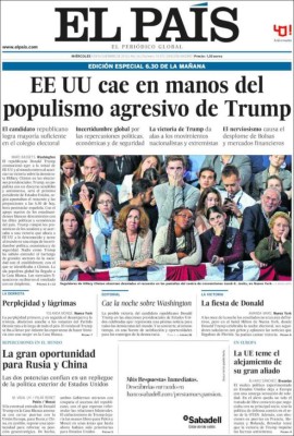 PORTADAS: La agresiva reacción de la prensa internacional tras gane de Donald Trump