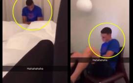 Las chicas grabaron a los jugadores de Inglaterra y los subieron a la red social Snapchat.