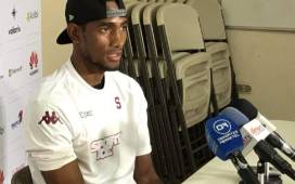 Jerry Bengtson durante la conferencia de prensa ofrecida este viernes. (Foto: Deportivo Saprissa)