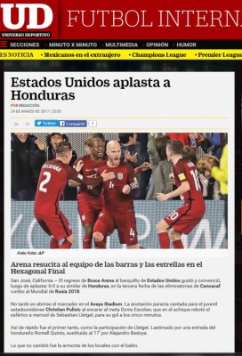 Así informa la prensa internacional la debacle de Honduras ante EUA