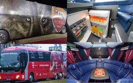En Europa y América los grandes equipos sí que saben trasladarse con estilo a sus partidos. Estos buses son de cinco estrellas.