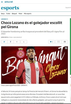 La reacción de los medios tras el fichaje del Choco Lozano por Girona