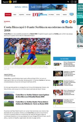 Prensa de Costa Rica: 'Se apaga la ilusión de los octavos en Rusia'