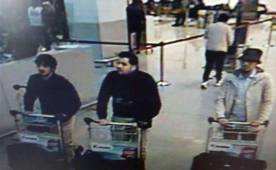 Esta es la foto que difundieron de los tres sospechosos del atentado en Bélgica.