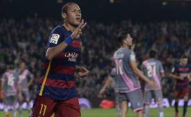 Neymar sumó ocho goles y es líder en solitario en la tabla de goleadores de España.