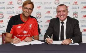 Jurgen Klopp al momento de su presentación con el Liverpoll. Foto cortesía liverpoolfc.com