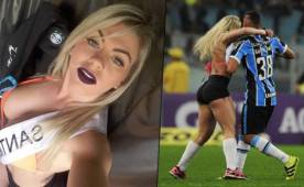 Horas antes del partido, la hermosa rubia había avisado en su cuenta de Instagram que iría al estadio.