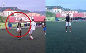 El futbolista hondureño, en plena batalla legal contra Olimpia, reapareció jugando en una cancha en Tegucigalpa.