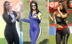 Estas tres hermosas edecanes se robaron las miradas en el clásico entre Marathón y Olimpia.