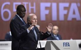 El suizo Joseph Blatter durante el discurso tras ganar las elecciones de la Fifa.