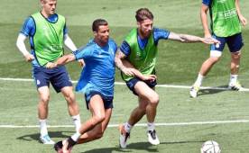 Cristiano entrenó con normalidad tras el susto que dio ayer. Foto AFP.
