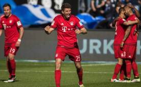 La celebración de los jugadores del Bayern, a las puertas de ser campeones. Foto AFP.