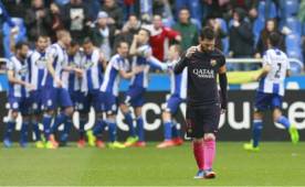 Lionel Messi no pudo brillar hoy ante el Deportivo La Coruña.