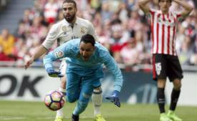 Keylor Navas tuvo un buena actuación ante el Athletic Club, en San Mamés.