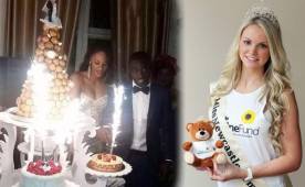 Papiss Cissé le dijo a su novia Rachelle Graham (derecha) que iba de vacaciones y se fue a casar a Francia.