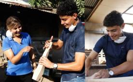 Jhow Benavídez cumplió con el reto en la carpintería y ebanistería. Fotos Delmer Martínez.