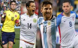 James, Chicharito, Messi y Dempsey tendrán que marcar diferencias en sus selecciones en estos partidos.