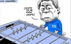 La caricatura que refleja la realidad que vive Maradiaga en El Salvador. Imagen tomada de EDH Deportes.