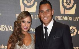 Keylor Navas y Andrea Salas durante una gala de la liga española.