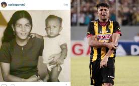 La imagen que colgó Carlos Pavón junto a su madre cuando era un pequeño. El jugador recibió su despedida en enero del 2015.