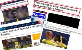 Los medios de España, principalmente en la zona de Cádiz, se han rendido al Choco Lozano que con sus tres goles de estos días, tiene al equipo a las puertas de regresar al máximo circuito.