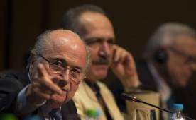 Rueda de prensa durante la inauguración de la reunión del cómite ejecutivo de la FIFA.