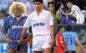 El 'Pibe' Valderrama, Zidane y Cavani han sido víctimas de las provocaciones.