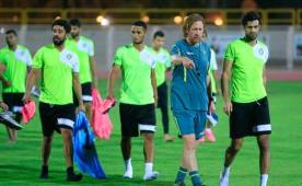 Alex López cuando salía del entrenamiento que estuvo a cargo de su entrenador Patrick de Wilde.