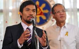Pacquiao, considerado uno de los mejores boxeadores de la historia, dijo que peleará una vez más y luego se retirará para dedicarse a la política en Filipinas. Foto AFP