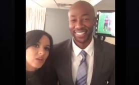 Ana Jurka junto con Paulo César Wanchope luego del partido entre Honduras-México.