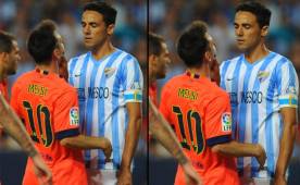 Lionel Messi le reclamó al brasileño un manotazo y este lo tomó del cuello y lo envió al suelo. Foto AFP