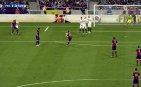 Messi igualó el récord de Telmo Zarra con un golazo al Sevilla de tiro libre y en FIFA 15 emularon los tantos que convirtió el argentino. Foto EASPORTS