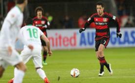 El delantero mexicano Javier Hernández ha disputado la primera parte del compromiso frente al Werder Bremen. Foto DIEZ: Cortesía